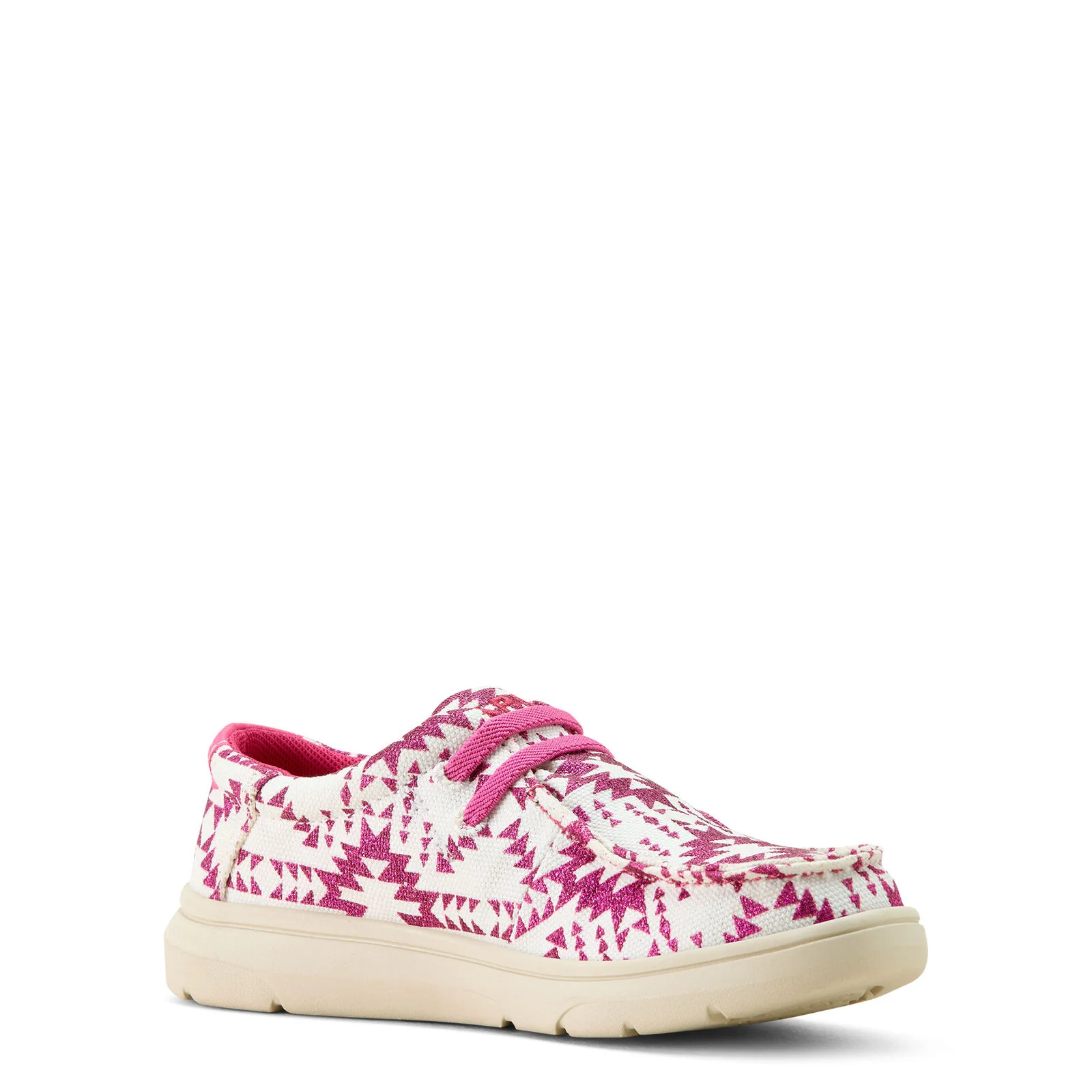 Ariat Youths Hilo Shoes (10063934) Bright Rose Southwestern Glitter - Image 6