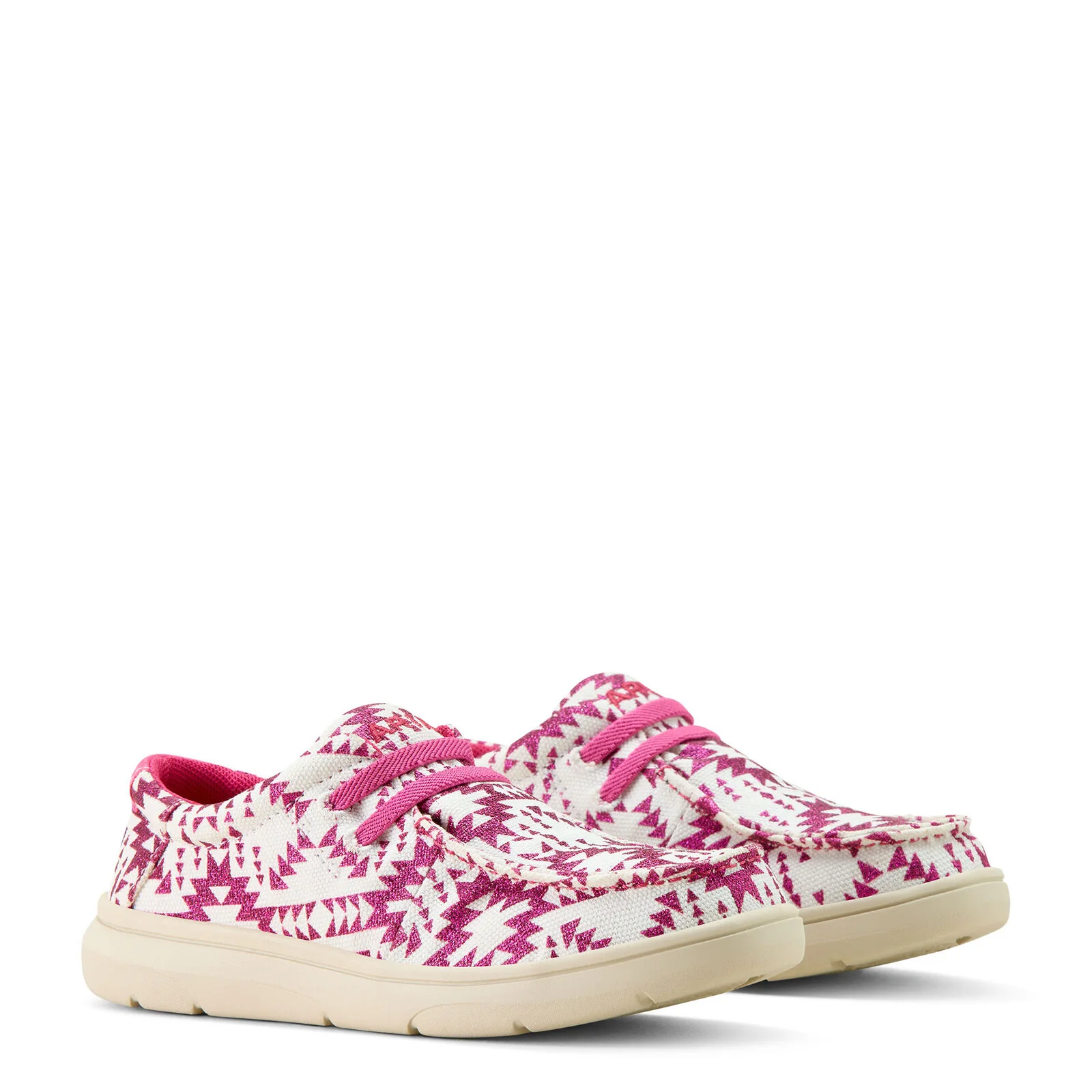 Ariat Youths Hilo Shoes (10063934) Bright Rose Southwestern Glitter - Image 7