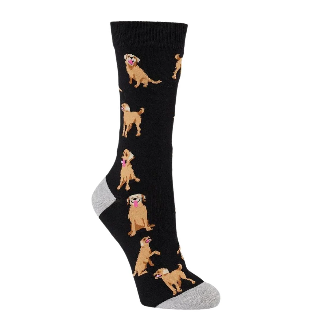 Bamboozld Socks Womens Labrador Bamboo Socks (BBS23LABRADORW) Black/Blue 2-8 - Image 2