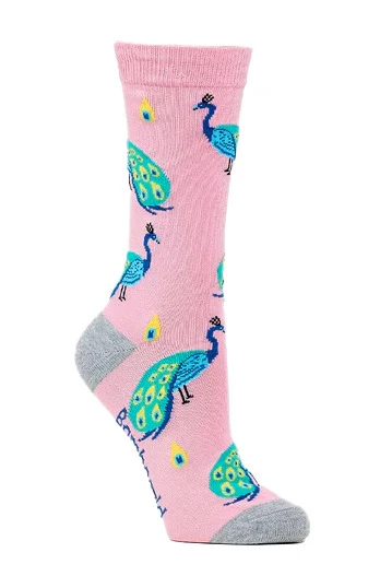 Bamboozld Womens Peacock Bamboo Socks (BBS223PEACOCKW) Pink 2-8 - Image 2