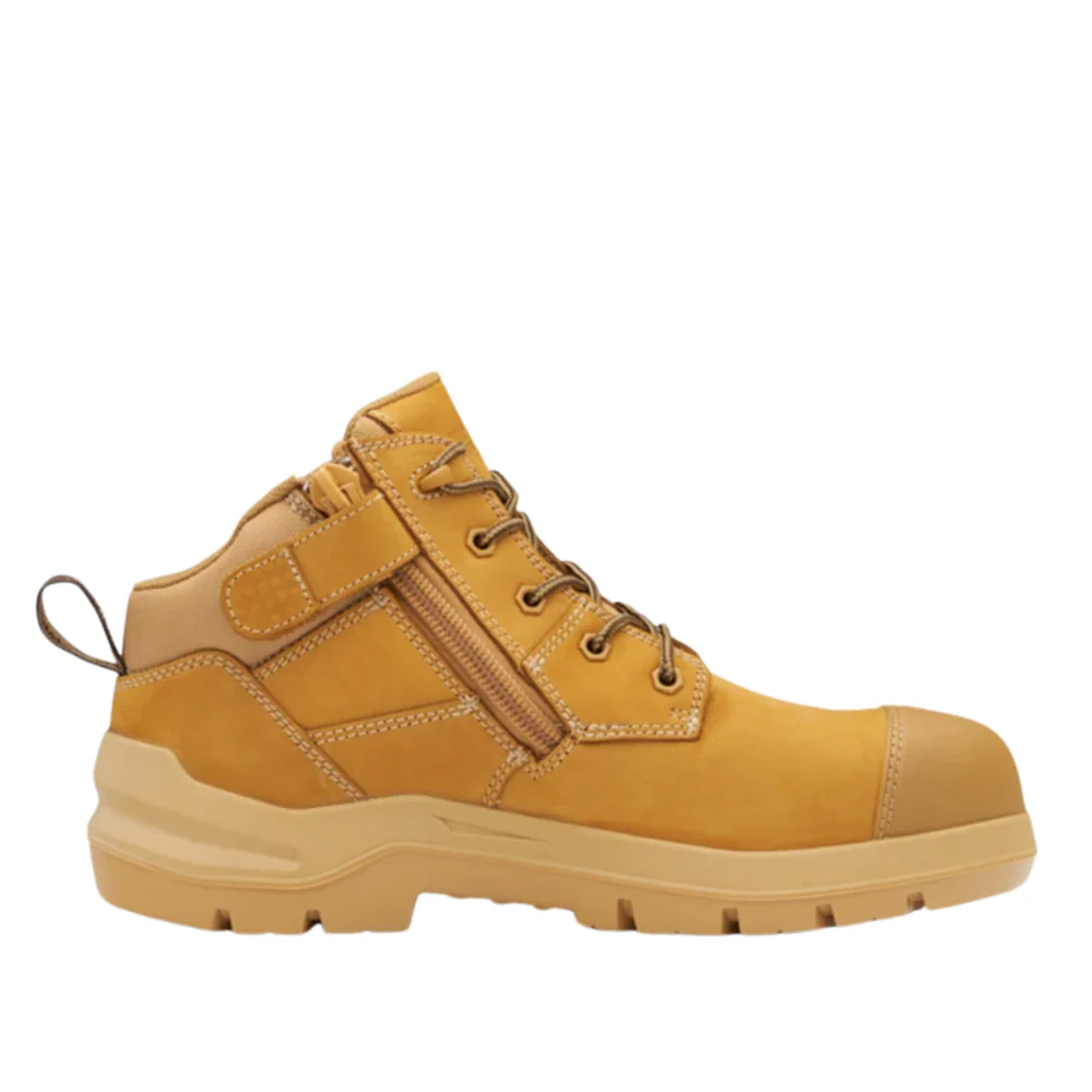 Blundstone Mens DuraFit 115mm Zip Side Safety Boots (7540) Wheat Nubuck