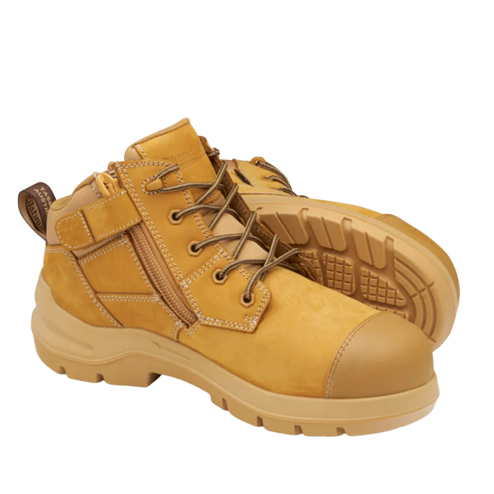 Blundstone Mens DuraFit 115mm Zip Side Safety Boots (7540) Wheat Nubuck - Image 3