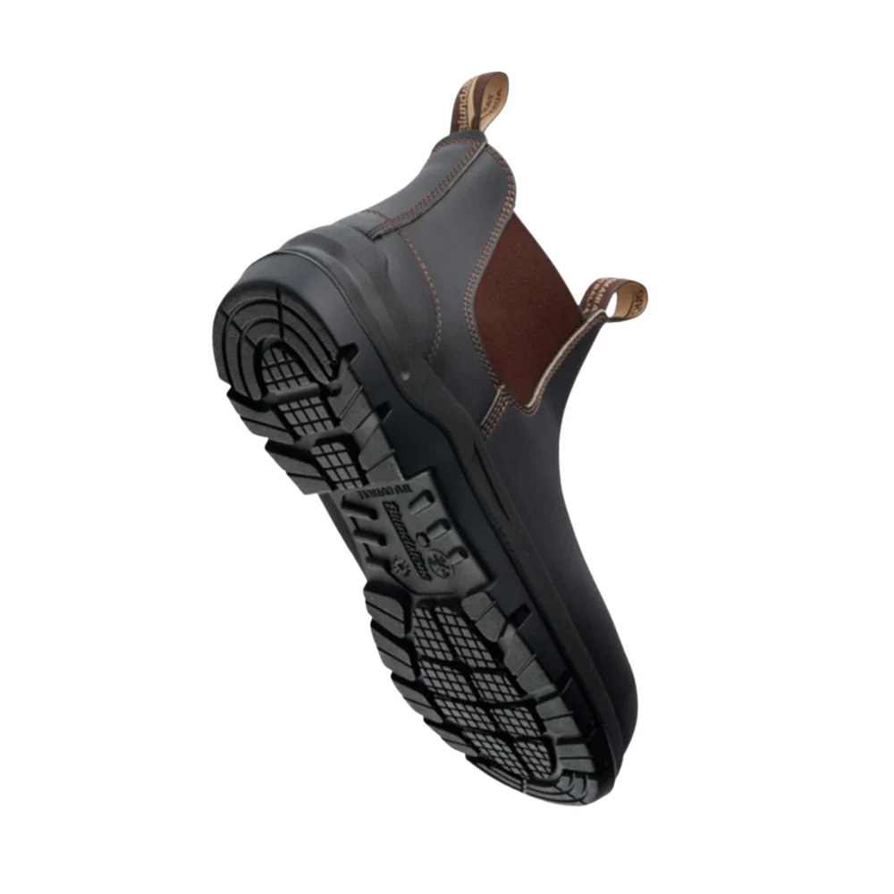 Blundstone Mens DuraFit Elastic Side Safety Boots (7508) Brown Leather - Image 2