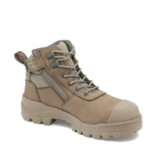 Blundstone Mens Rotoflex TPU Composite 5" Zip Lace Up Safety Boots (8553) Stone - Image 4
