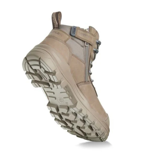 Blundstone Mens Rotoflex TPU Composite 5" Zip Lace Up Safety Boots (8553) Stone - Image 5