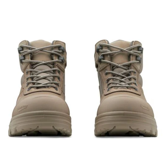 Blundstone Mens Rotoflex TPU Composite 5" Zip Lace Up Safety Boots (8553) Stone - Image 7