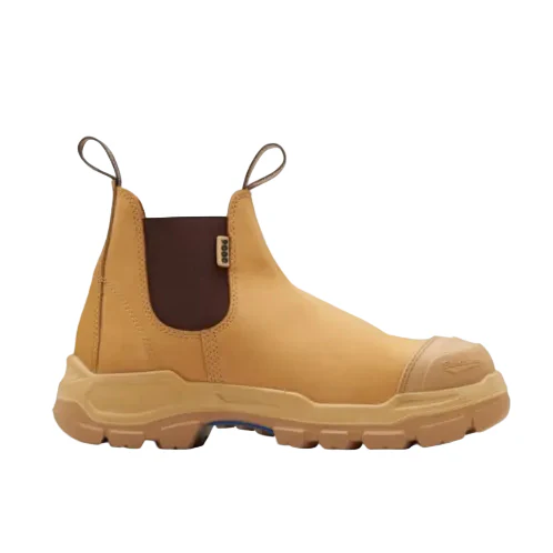 Blundstone Unisex Rotoflex PUR-Safety Elastic Sided V Cut Scuff Cap Boots (9000) Wheat Nubuck - Image 3