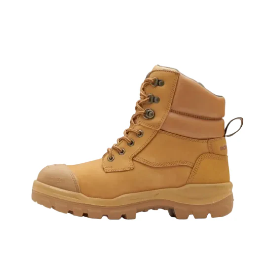 Blundstone Unisex Rotoflex TPU-Safety 150mm Ankle Zip Lace Up Boots (8060) Wheat Nubuck - Image 2