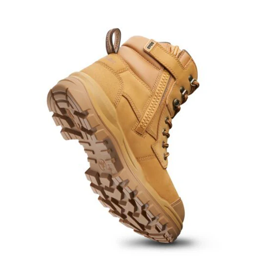 Blundstone Unisex Rotoflex TPU-Safety 150mm Ankle Zip Lace Up Boots (8060) Wheat Nubuck - Image 5