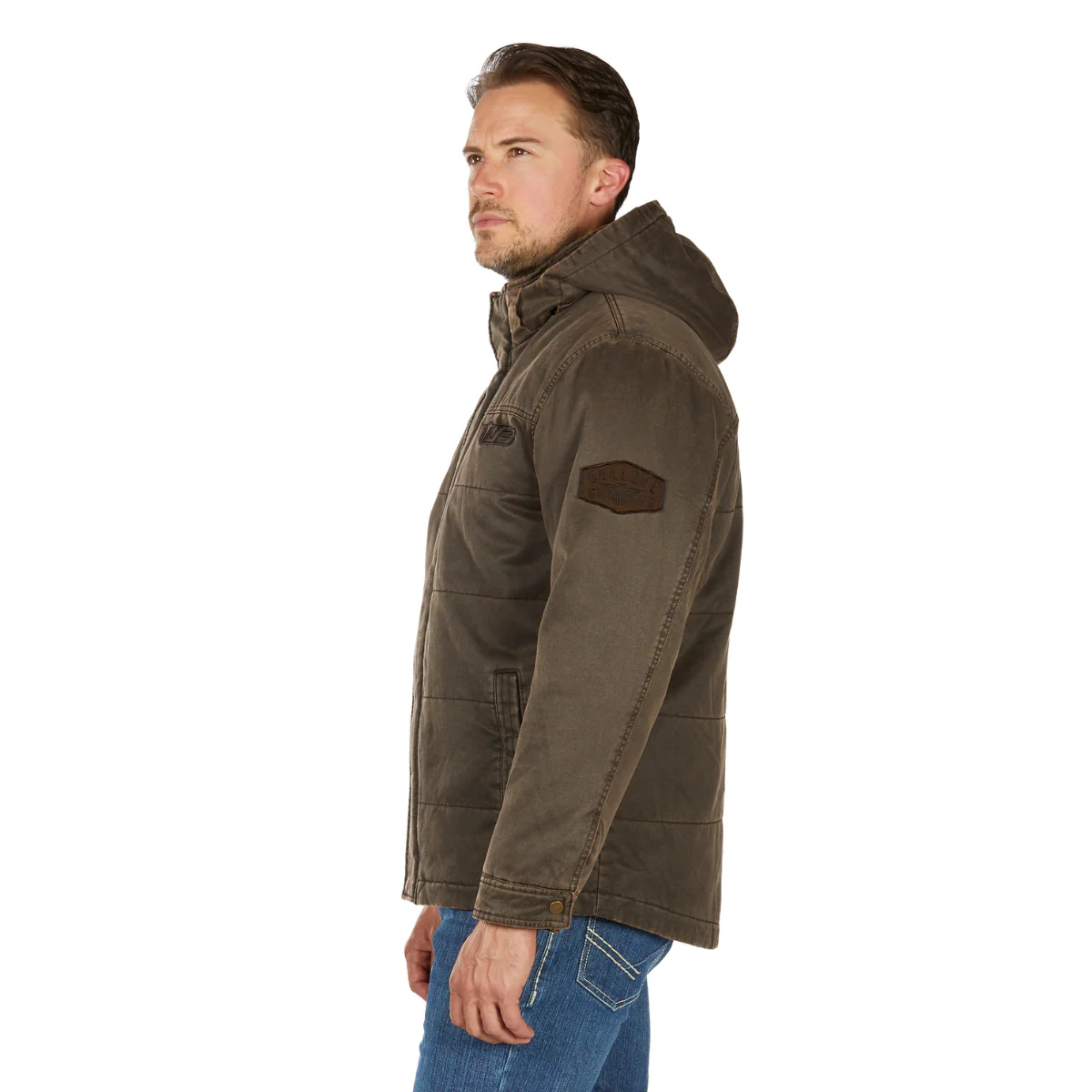 Bullzye Mens Canon Faux Oilskin Jacket (B6W1704514) Rustic Mulch - Image 3