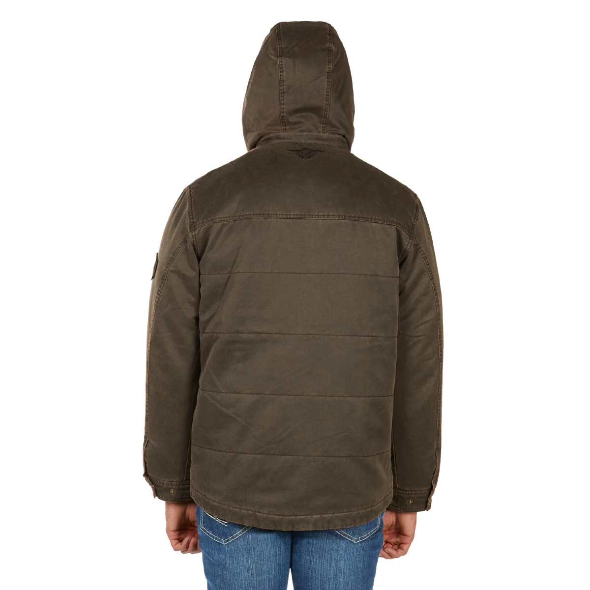 Bullzye Mens Canon Faux Oilskin Jacket (B6W1704514) Rustic Mulch - Image 4
