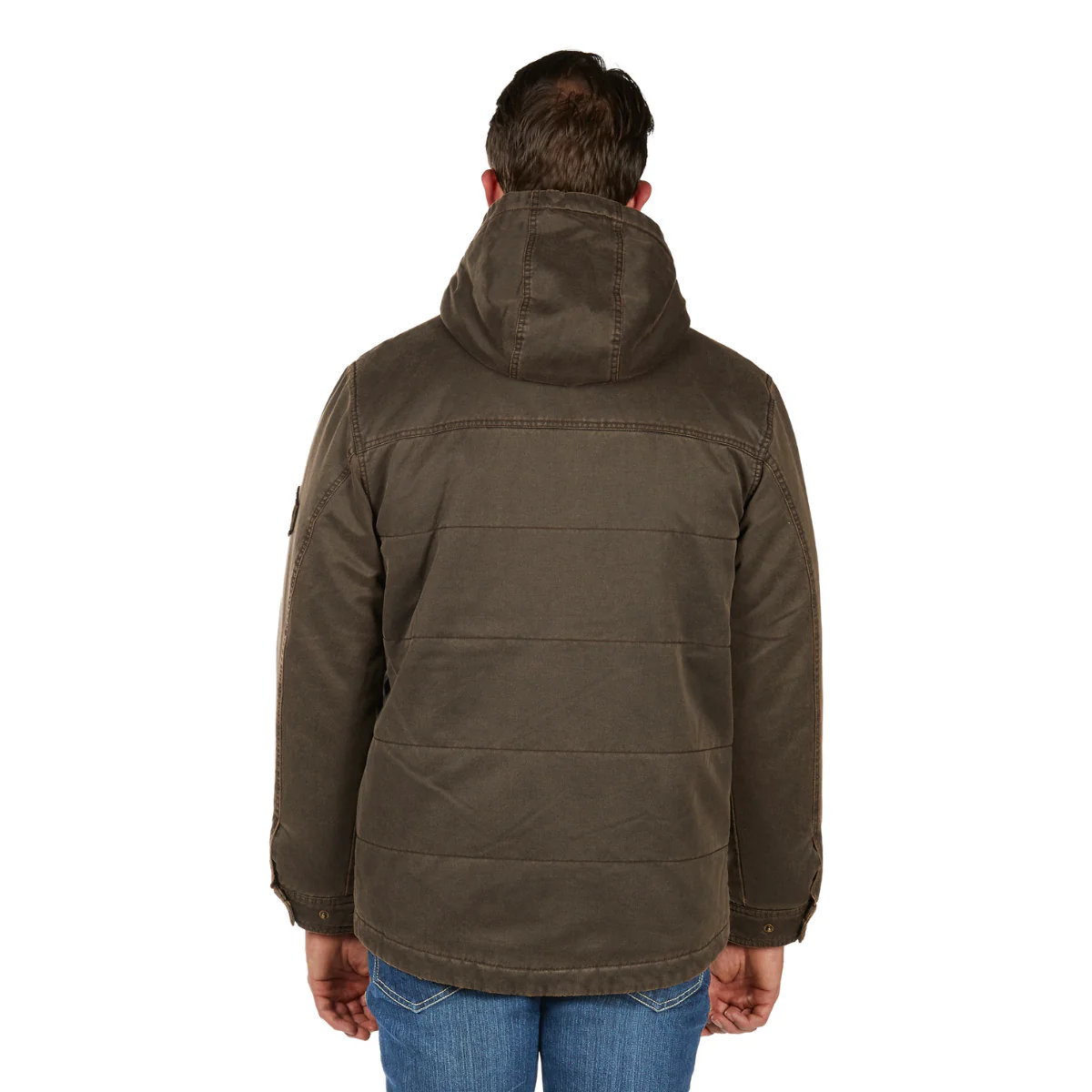 Bullzye Mens Canon Faux Oilskin Jacket (B6W1704514) Rustic Mulch - Image 5