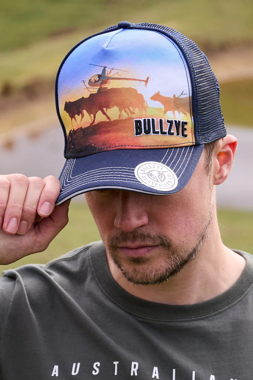 Bullzye Outback High Profile Trucker Cap (B5S1947CAP) Navy/Multi OSFM - Image 3