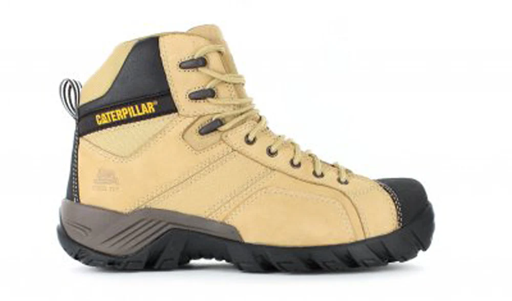 CAT Mens Argon Hi Zip Sided Safety Boots (P717393) Honey - Image 2