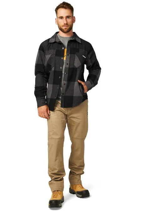 CAT Mens Buffalo Check Insulated Shirt Jacket (8040001) Pitch Black - Image 3