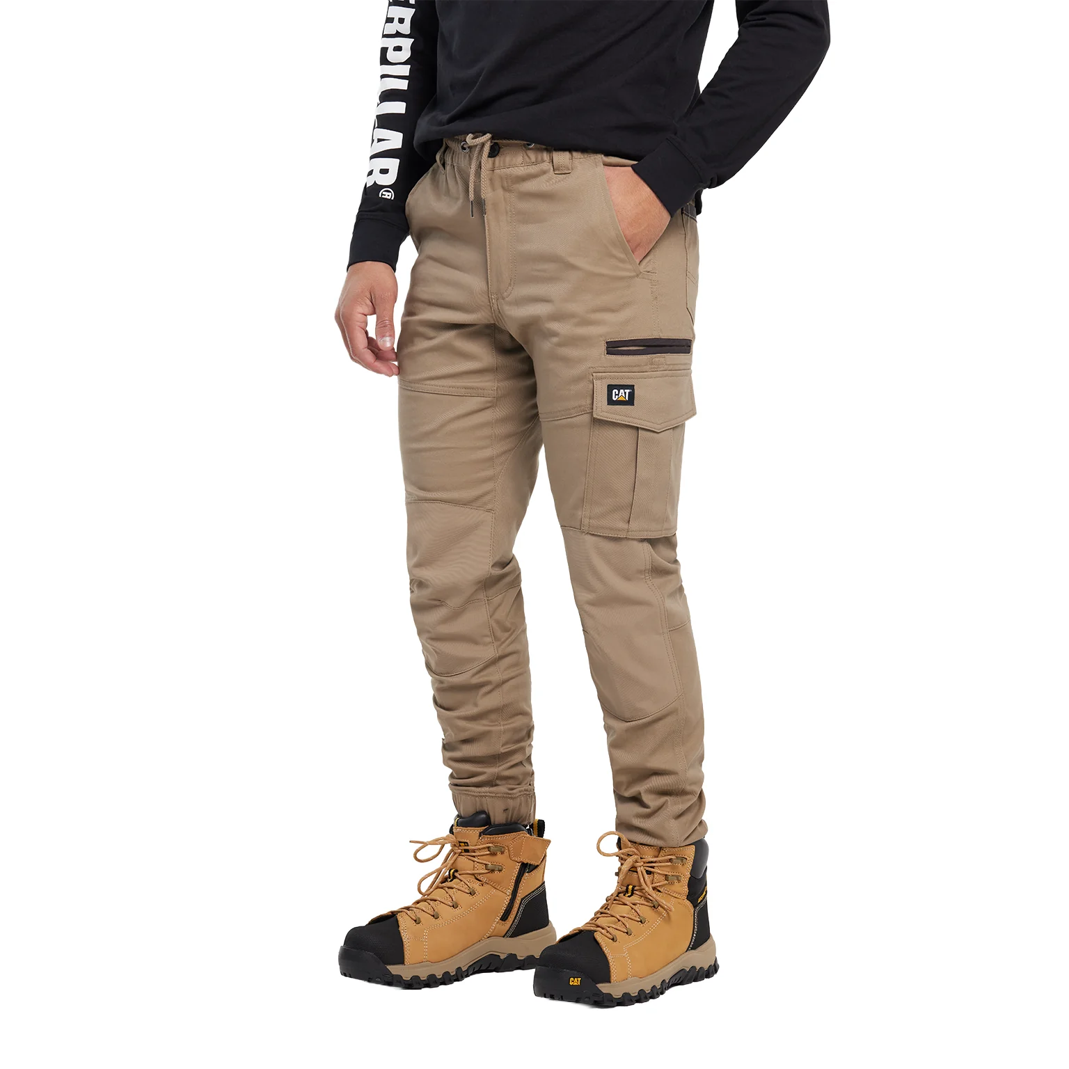 CAT Mens Cuffed Dynamic Pants (1080002.710) Khaki - Image 2