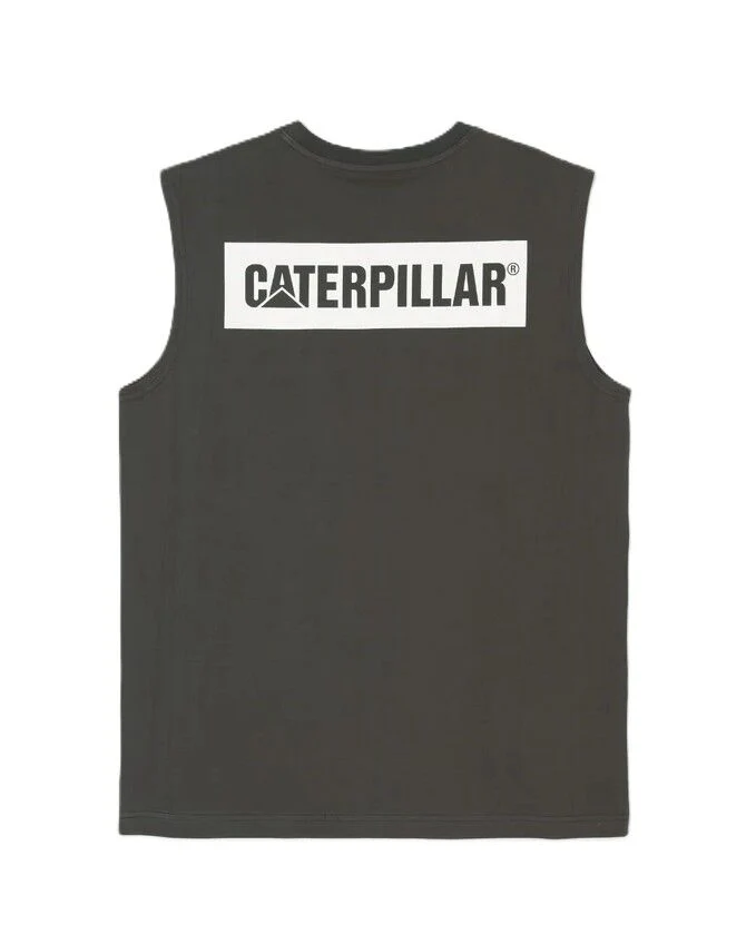 CAT Mens Icon Block Muscle Tee (1510493) Licorice - Image 2