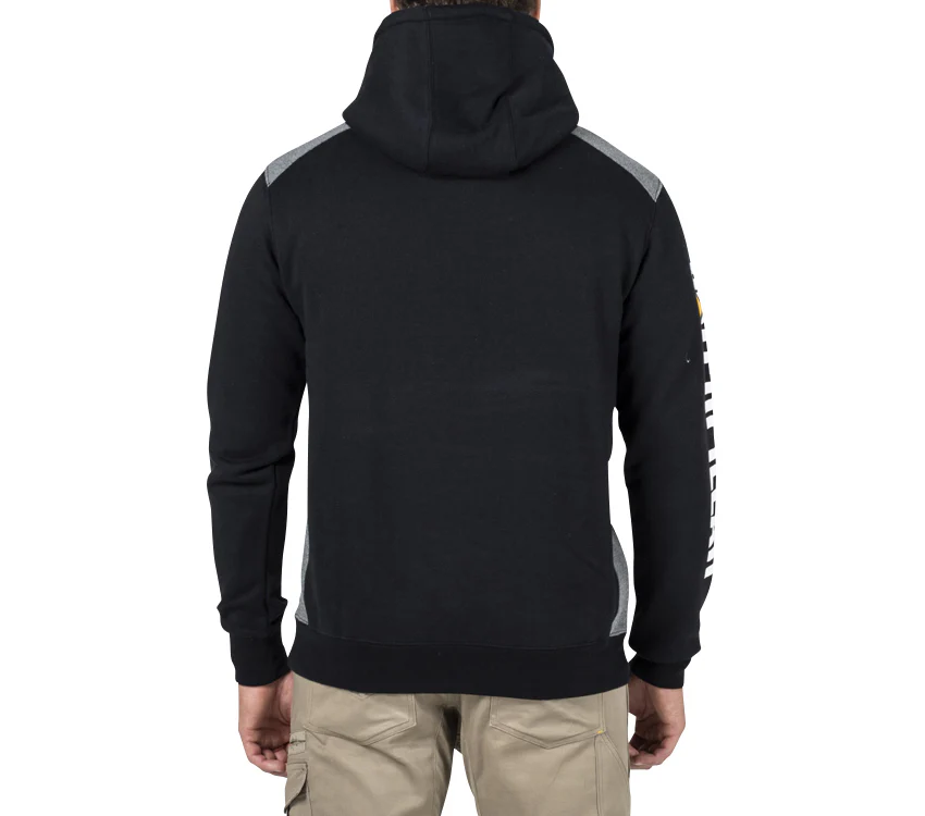 CAT Mens Logo Panel Hooded Sweatshirt (1910802) Black - Image 3