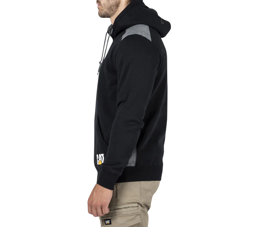 CAT Mens Logo Panel Hooded Sweatshirt (1910802) Black - Image 4