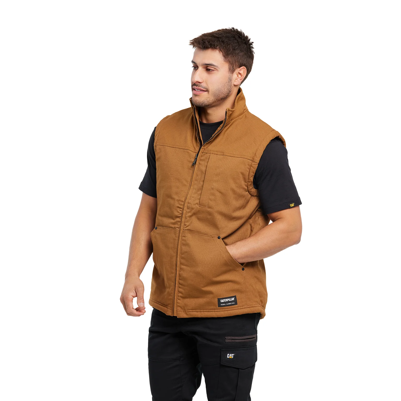 CAT Mens Sherpa Lined Vest (1040044.11768) Bronze - Image 2