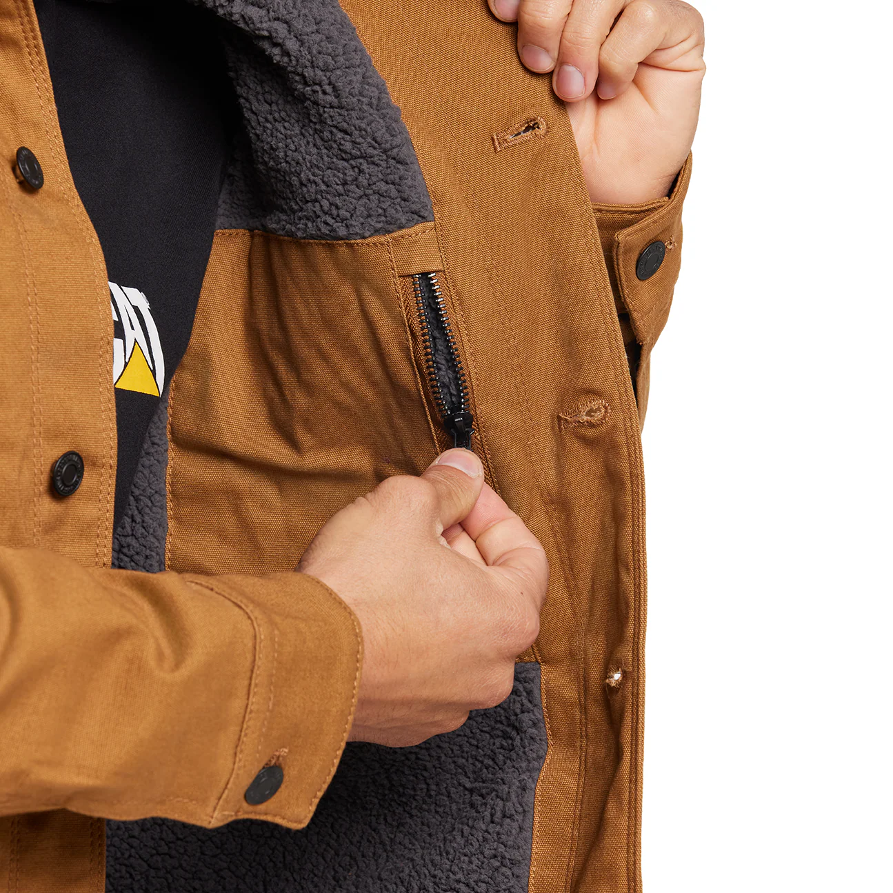 CAT Mens Trucker Jacket (1040042.11768) Bronze - Image 4