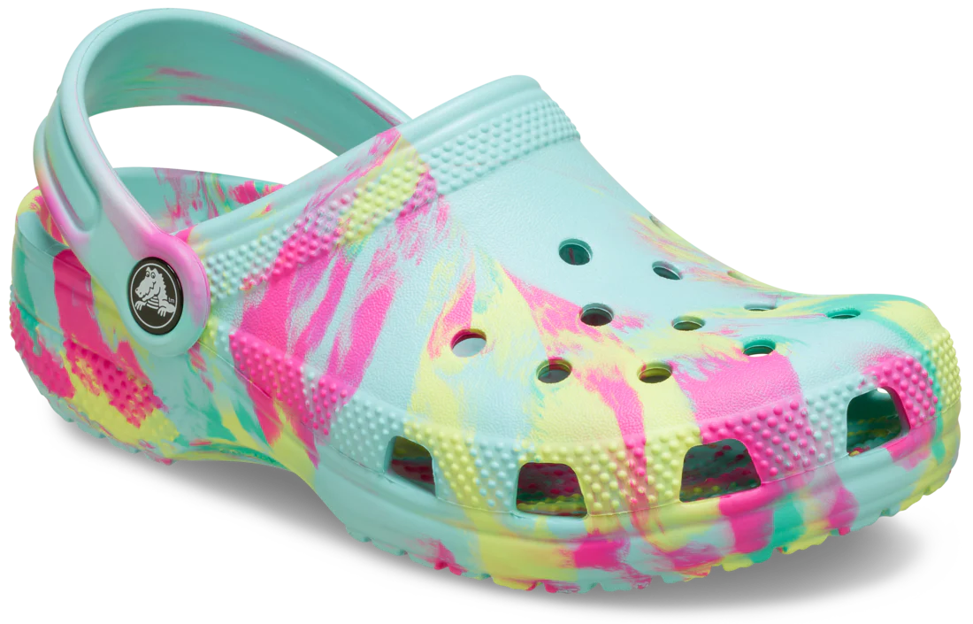 Crocs Childrens Classic Marbled Clogs (207464-4PE) Aquamarine/Multi - Image 2