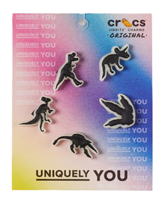 Crocs Glow In The Dark Dino 5 Pack Jibbitz Shoe Charms (10011588) Multi OSFA - Image 2
