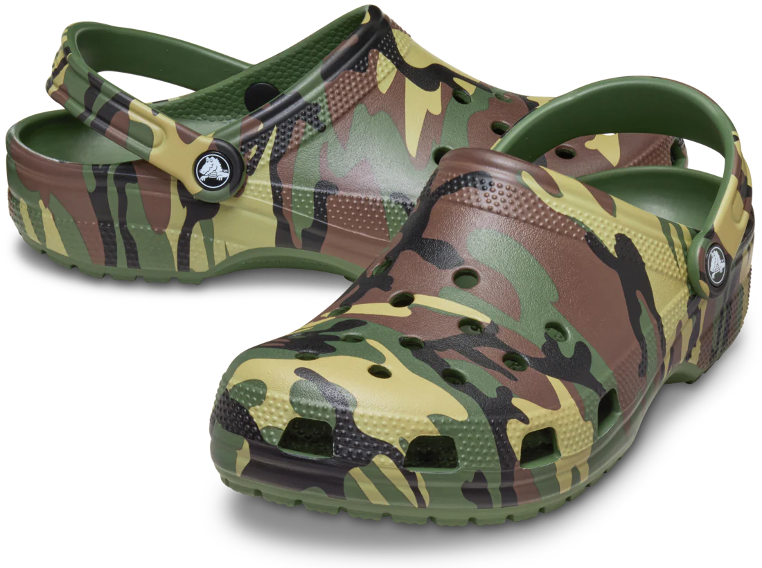 Crocs Toddlers Classic Camouflage Clogs (211880-3TC) Army Green/Multi