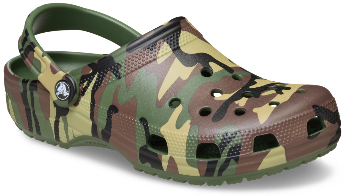 Crocs Toddlers Classic Camouflage Clogs (211880-3TC) Army Green/Multi - Image 2