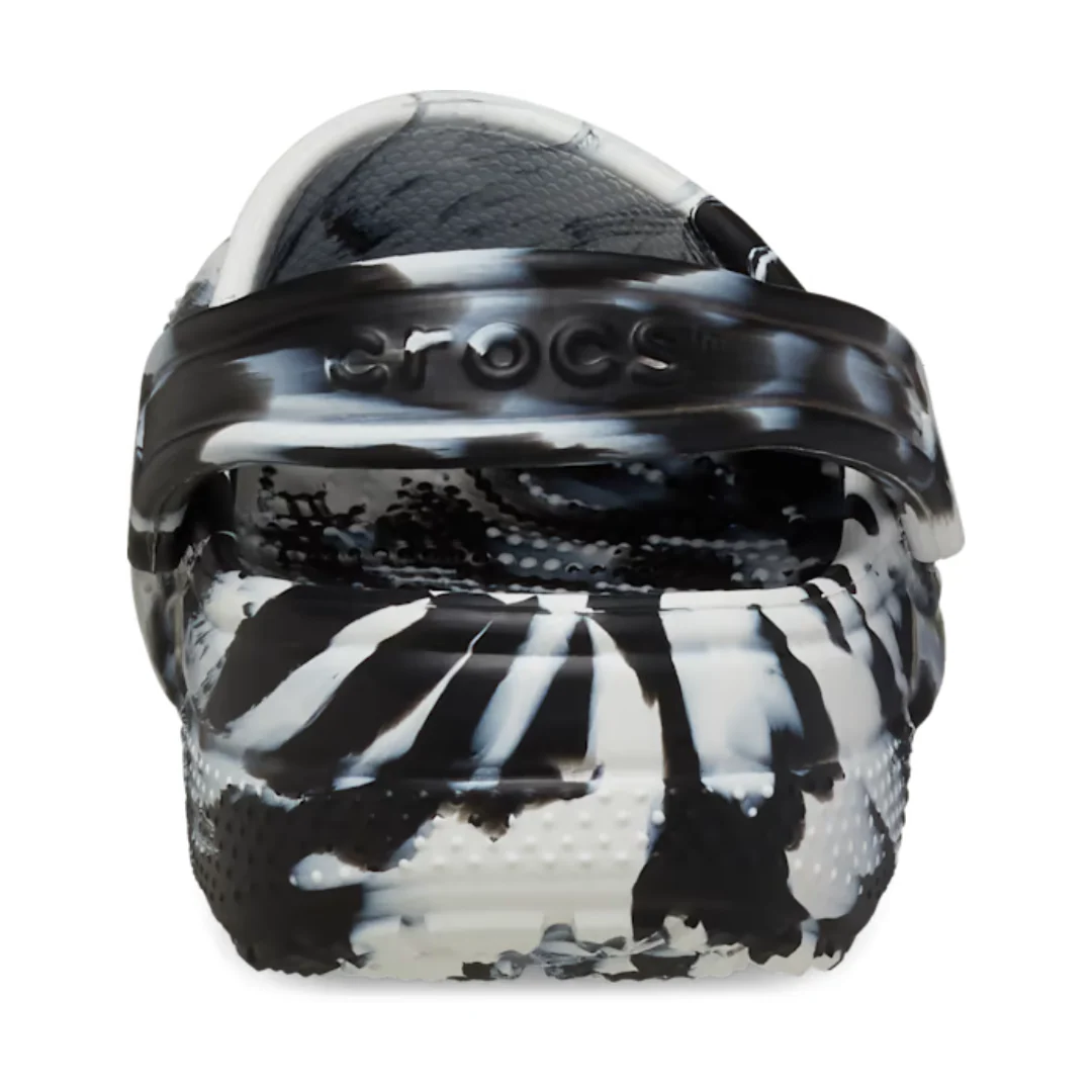 Crocs Unisex Classic Marbled Clogs (206867-103) White/Black - Image 5