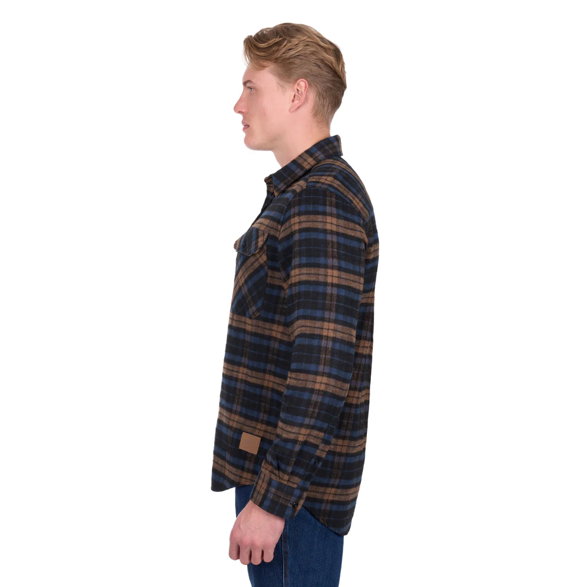Dux-Bak Mens Hunter L/S Thermal Shirt (D6W1116205) Navy/Dark Tan - Image 2