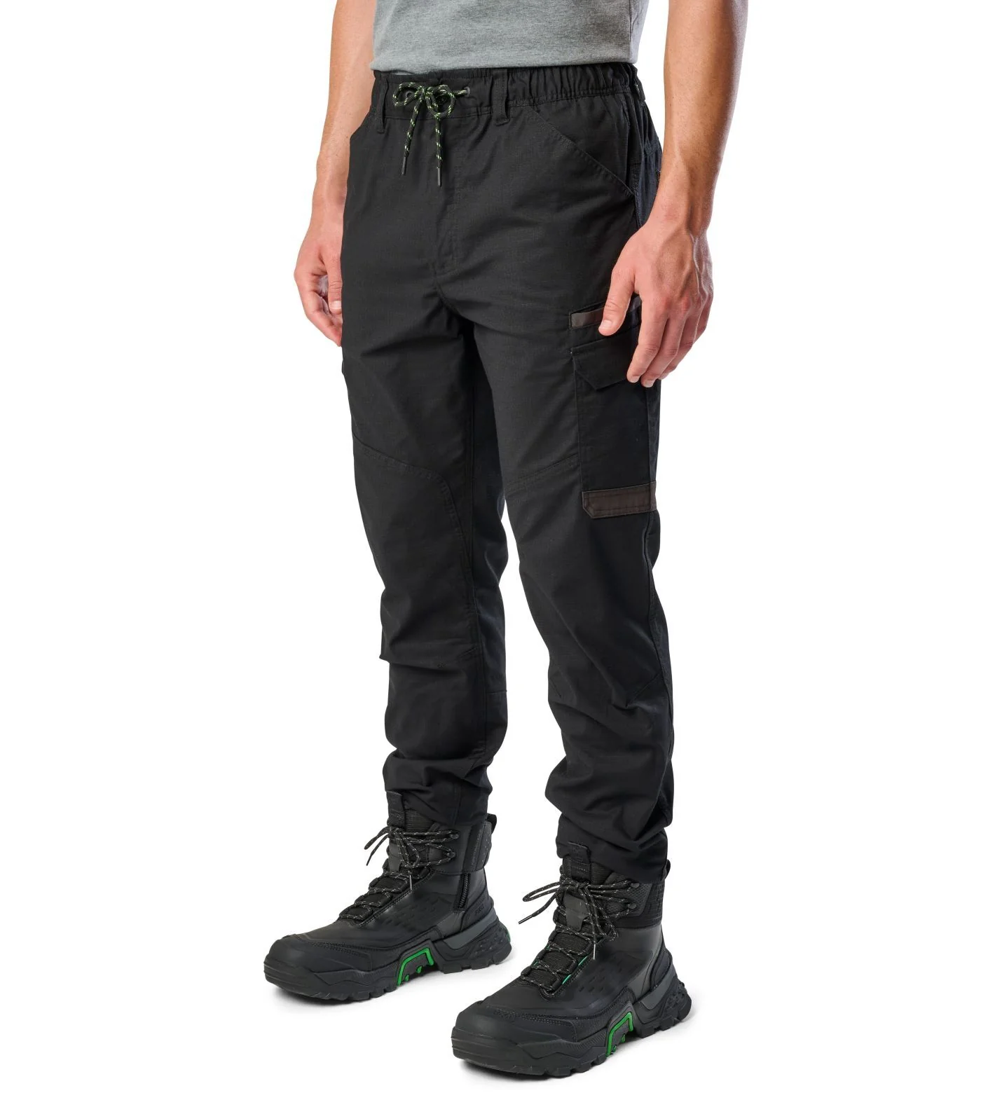 FXD Mens WP-12C Elastic Waist Stretch Ripstop Cuffed Work Pants (FX02506027) Black - Image 6