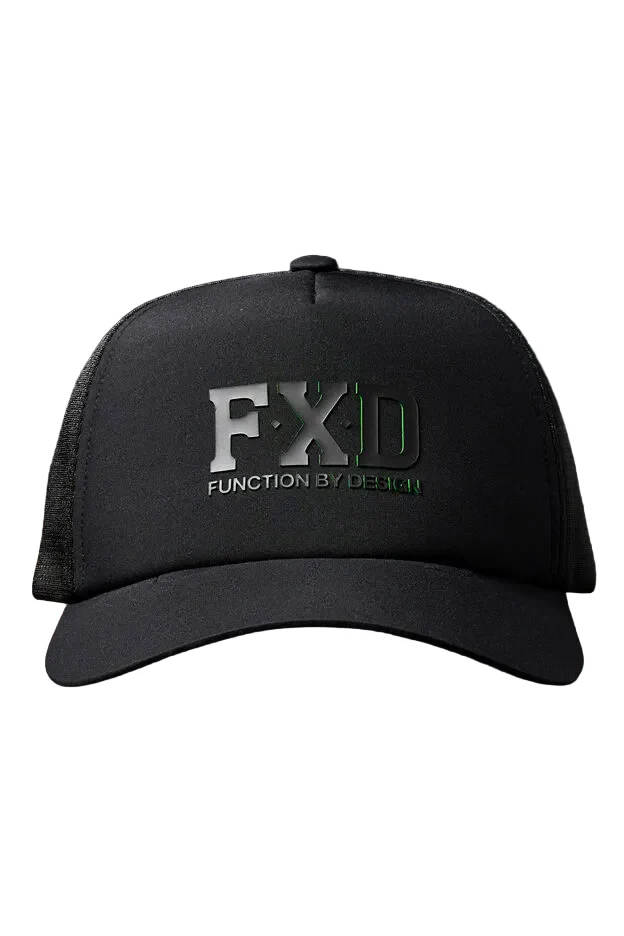 FXD Tech Trucker Cap (CP-13) Black Big Logo OSFM - Image 3