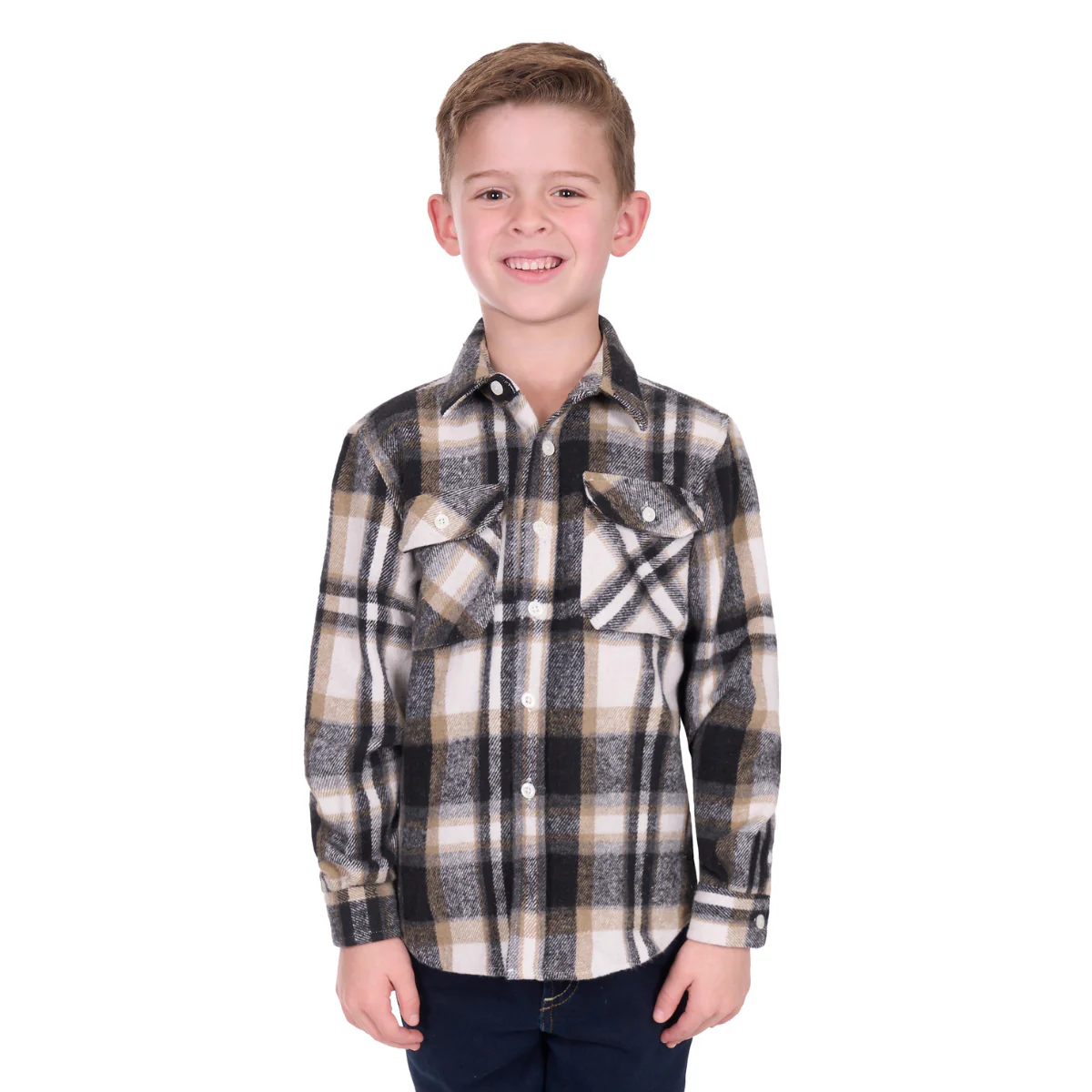 Hard Slog Childrens King L/S Thermal Shirt (H6W7115207) Black/Tan - Image 4