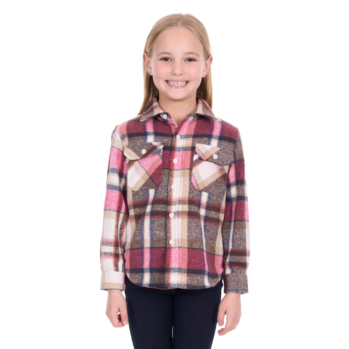 Hard Slog Childrens Ori Thermal L/S Shirt (H6W7115194) Pink/Tan - Image 4