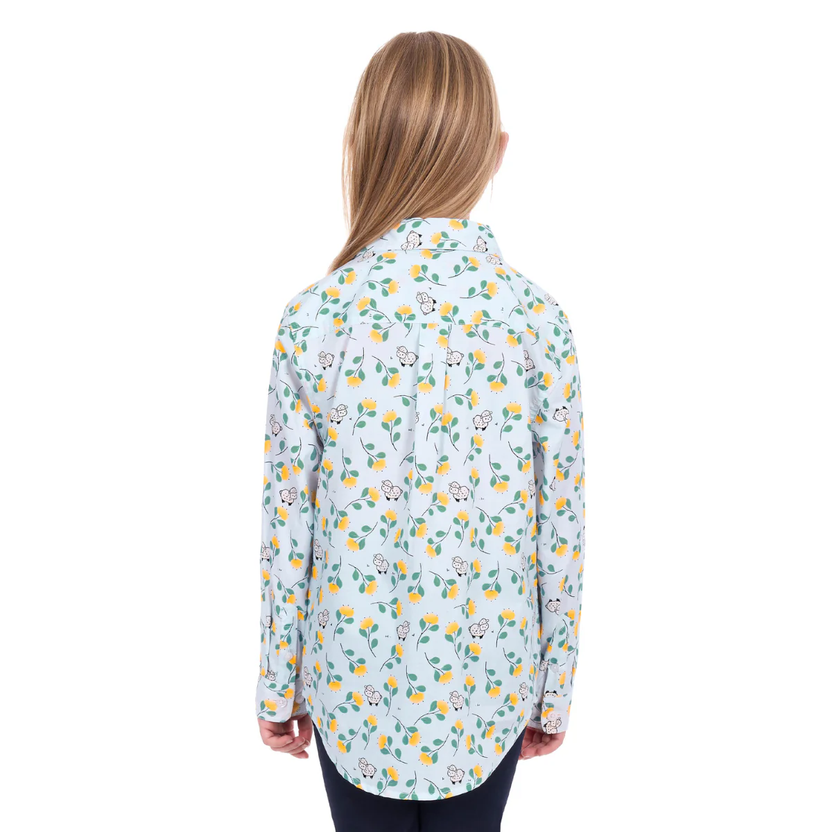 Hard Slog Childrens Suzie Half Button L/S Shirt (H6W7101166) Light Blue - Image 3