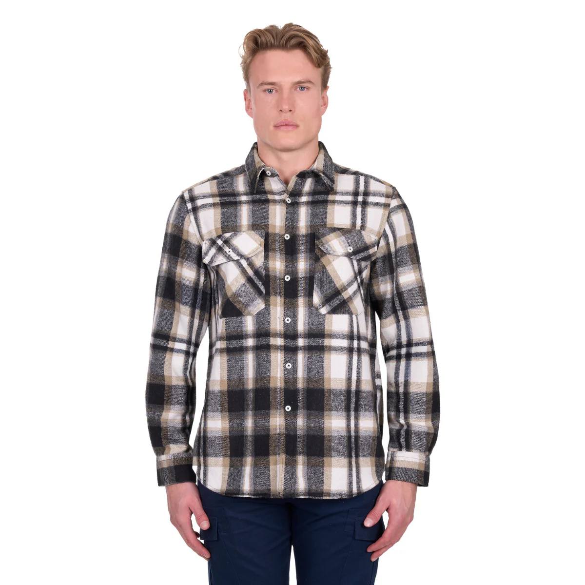 Hard Slog Mens King L/S Thermal Shirt (H6W1116207) Black/Tan