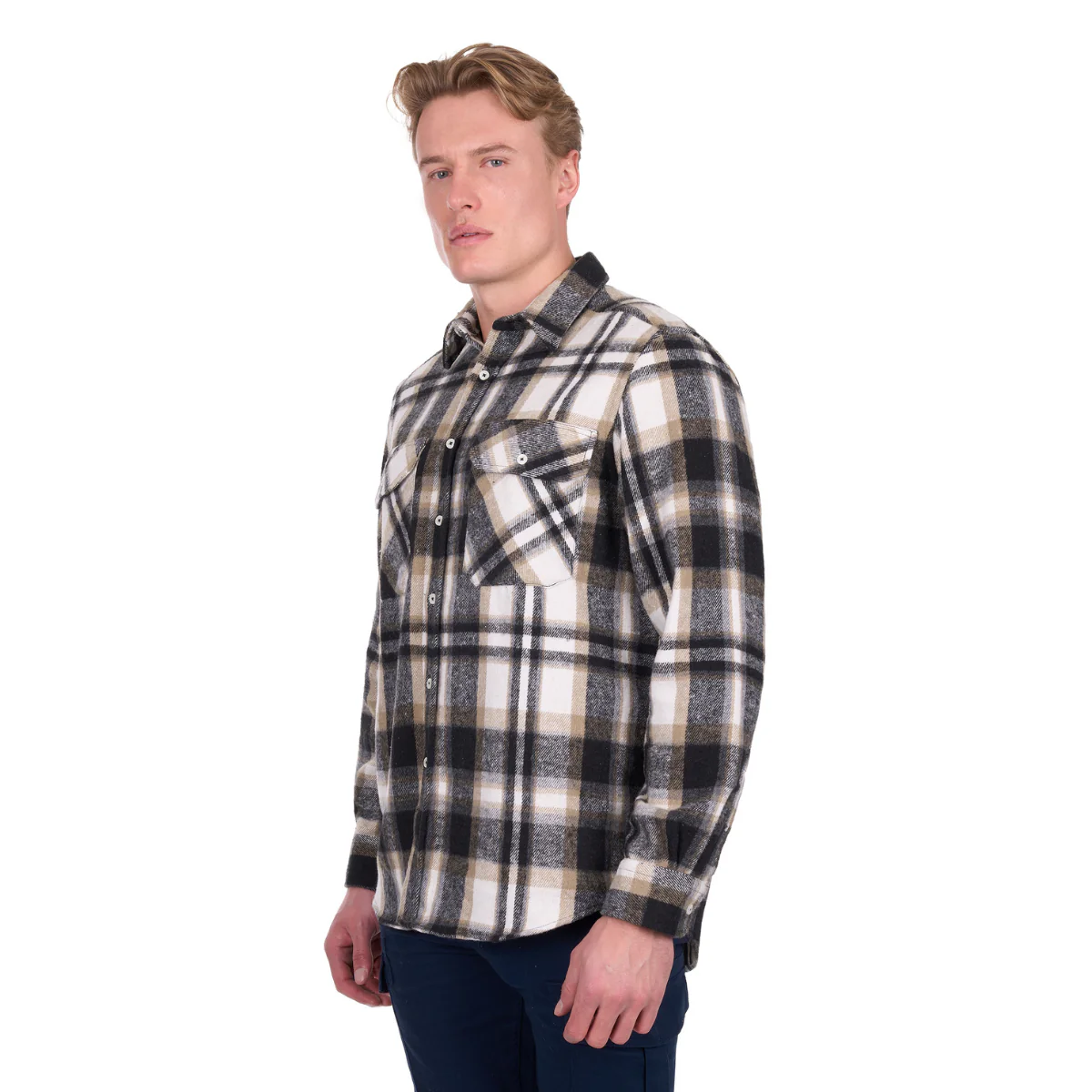 Hard Slog Mens King L/S Thermal Shirt (H6W1116207) Black/Tan - Image 2