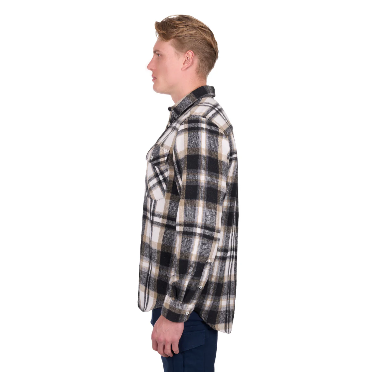 Hard Slog Mens King L/S Thermal Shirt (H6W1116207) Black/Tan - Image 3