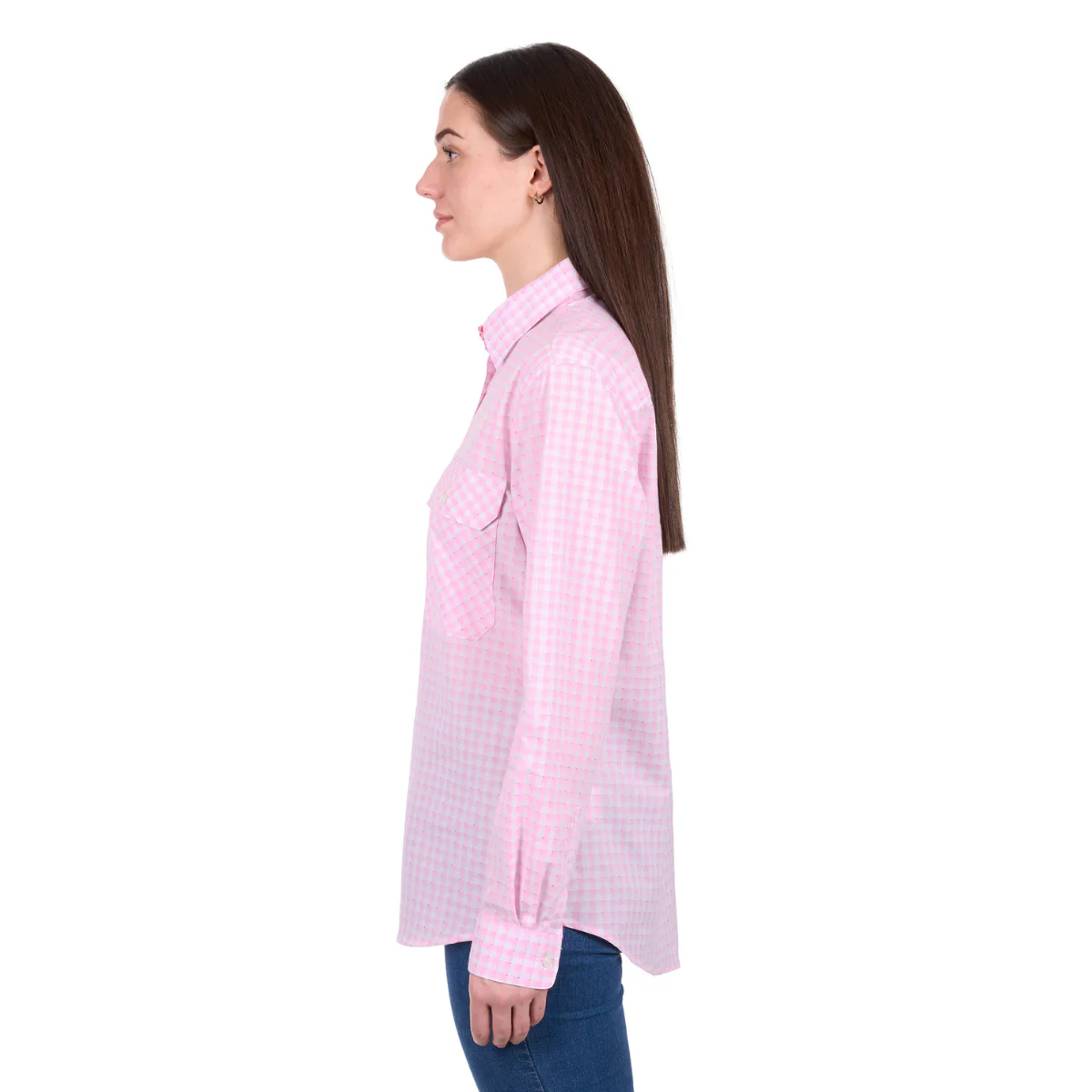 Hard Slog Womens Clara Half Button L/S Shirt (H6W2101177) Pink - Image 2