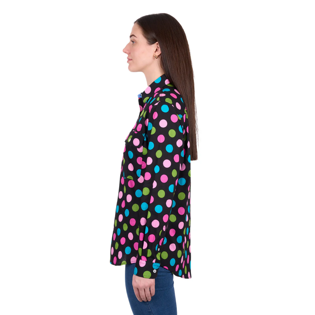 Hard Slog Womens Rena Half Button L/S Shirt (H6W2101178) Multi - Image 2