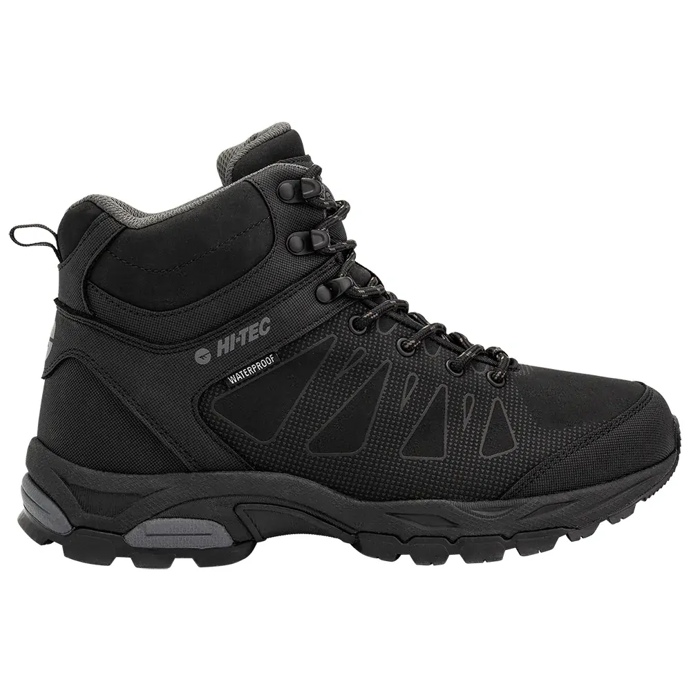 Hi-Tec Mens Raven Mid WP Hiking Boots (HOMRN2) Black/Charcoal - Image 2
