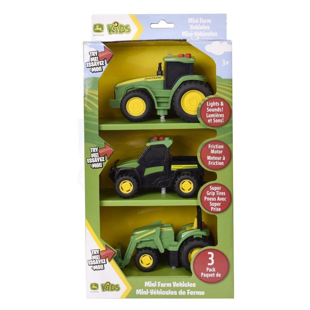 John Deere Childrens JD Lights & Sounds Mini Tractors 3 Pack (470374) - Image 4
