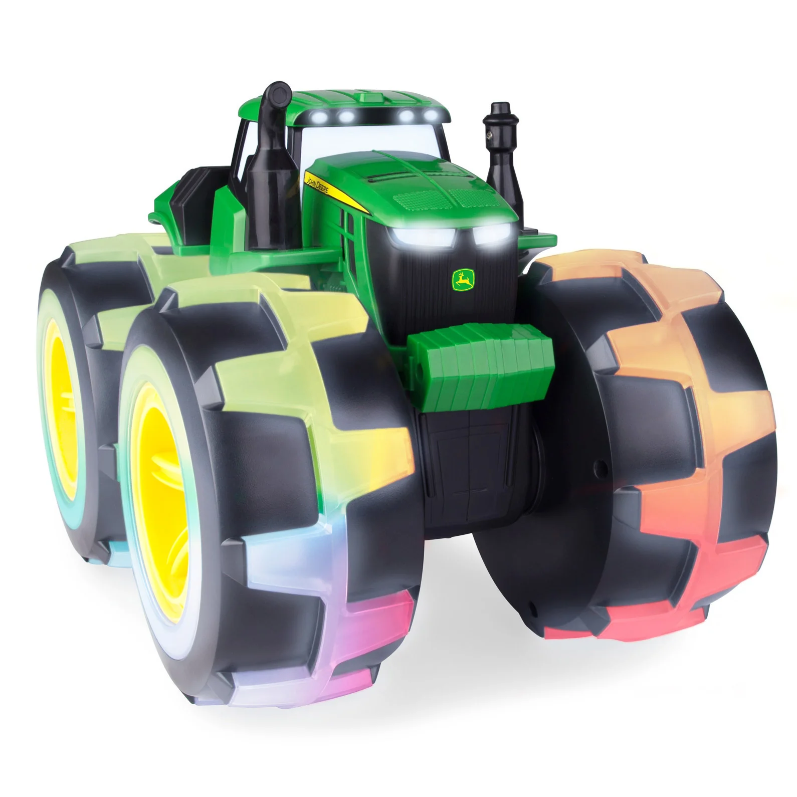John Deere Childrens Monster Treads Lightning Wheels 4WD Tractor w/Lights & Sounds (46644) - Image 2