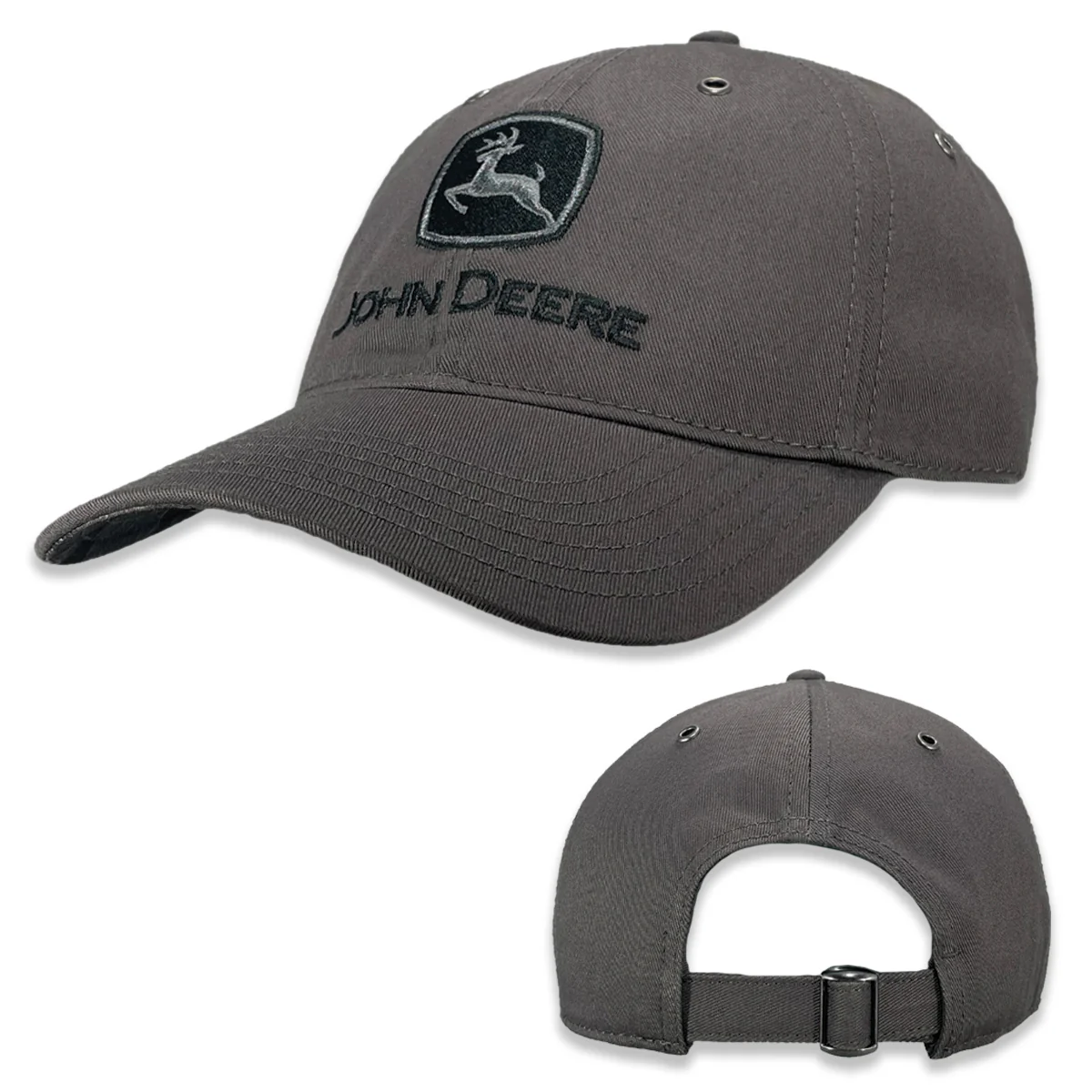 John Deere JD Cotton Twill Embroidered Cap (J13G-03DY-JDR-7H6) Charcoal OSFM