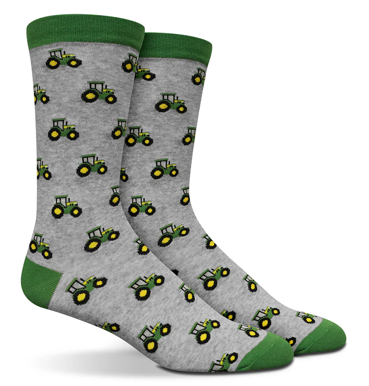 John Deere Mens JD Tractor Row 2 Pack Fashion Socks (JD178G10CAU) Tractors O/S - Image 2