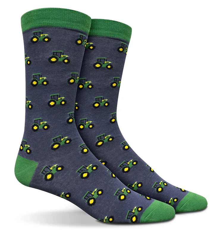 John Deere Mens JD Tractor Row 2 Pack Fashion Socks (JD178G10CAU) Tractors O/S - Image 3