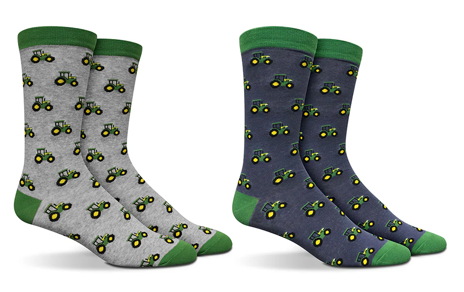 John Deere Mens JD Tractor Row 2 Pack Fashion Socks (JD178G10CAU) Tractors O/S - Image 4