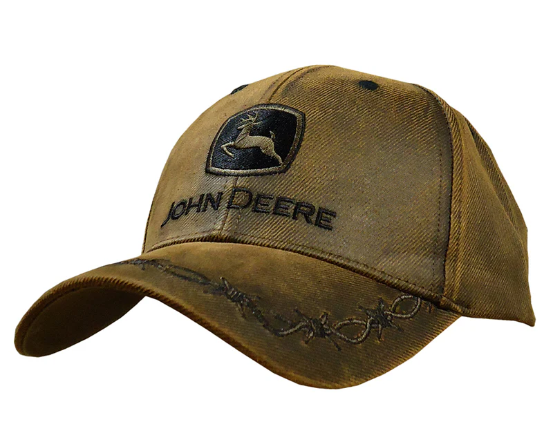 John Deere Unisex JD Faux Oilskin Cap (13080099BW00) Brown OSFM