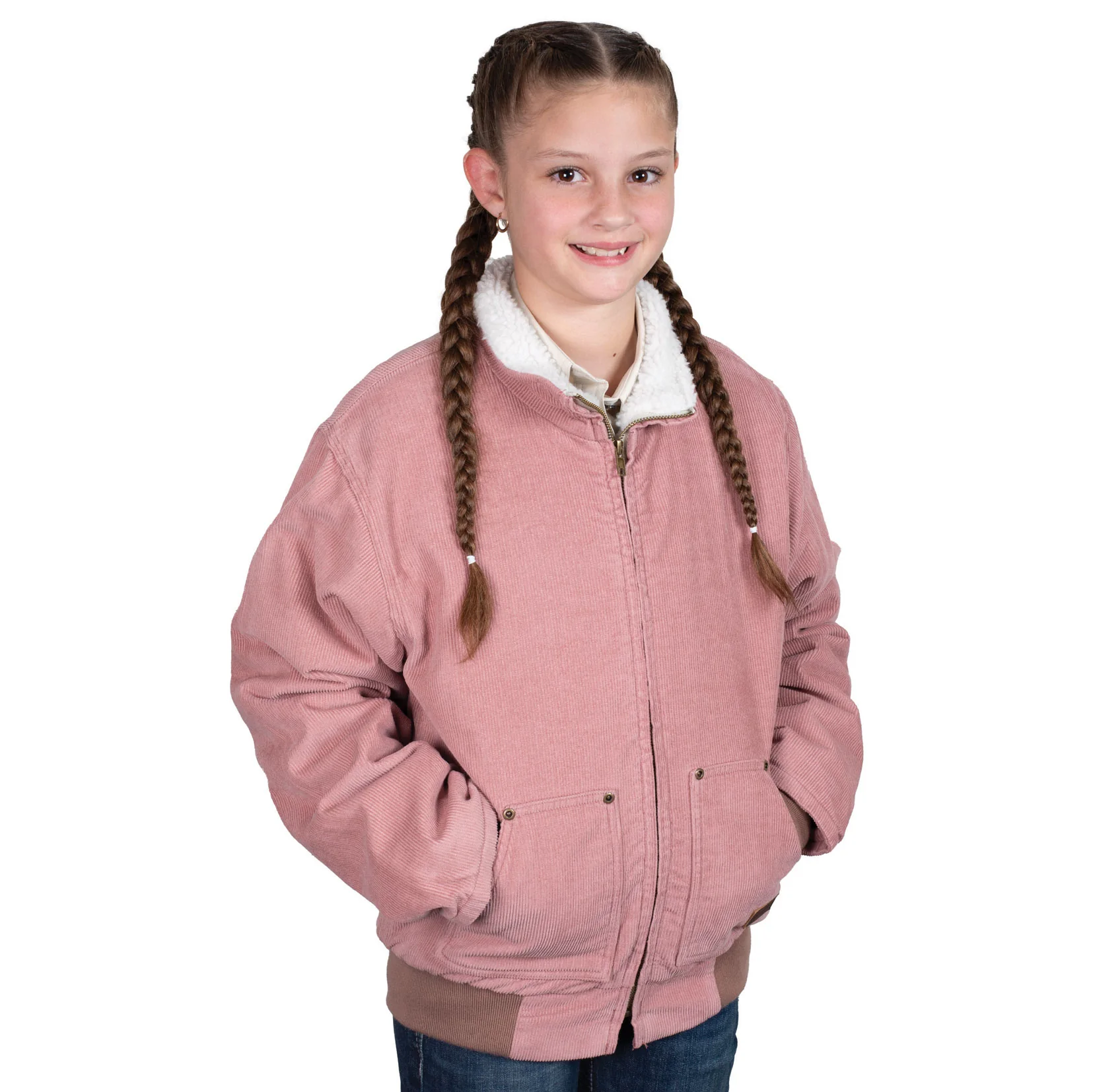 Just Country Childrens Diamantina Sherpa Corduroy Jacket (BWOJ2600) Dusty Pink